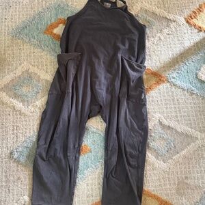 Free People Movement Hot Shot One Piece Jumpsuit women's Large black washed